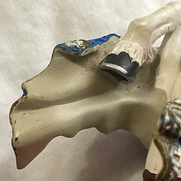 Papo Medieval World of Knights Horse w/ Ram Blue Ram Crest Fantasy Figure 2007 - Picture 15 of 16